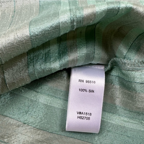 Coldwater Creek Raw Silk Full-Zip Jacket or Top in Sea Glass Green ~ 2X - Picture 9 of 11